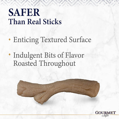 Nylabone Gourmet Style Strong Chew Stick Dog Chew Toy, Peanut Butter Flavor, Medium/Wolf (1 Count)...