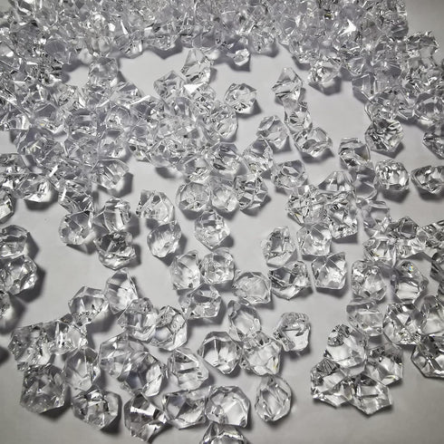 Fake Crushed Ice Cubes, Vase Fillers, 150 pcs 16*22 mm Fake crushed Ice Cubes Artificial Acrylic Crystal Rocks Diamonds for Vase Fillers, Party Fa...