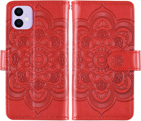 Asuwish Phone Case for iPhone 11 6.1 Wallet Cover with Tempered Glass Screen Protector and Flower Flip Credit Card Holder Stand Cell Accessories i...