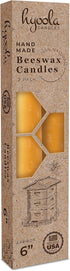 Hyoola 6" Beeswax Taper Candles - 6 Hour Burn Time - Yellow Beeswax Candles - 2 Pack...