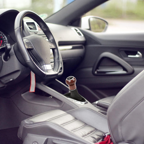 X AUTOHAUX Black Car Manual 5-Speed Wood Gear Stick Shift Knob Gaitor Boot for VW Passat B5 Leatherette...