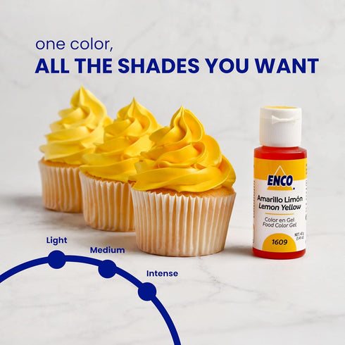 ENCO Food Coloring Gel Lime Yellow 1.41 oz (40g) Concentrated, Vegan...