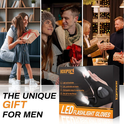 Father's Day Gifts for Dad Husband Boyfriend, 1st Father Day Gift Ideas from Kid Daughter Son Wife? Finger Lights for Men, LED Light Gloves, Recha...