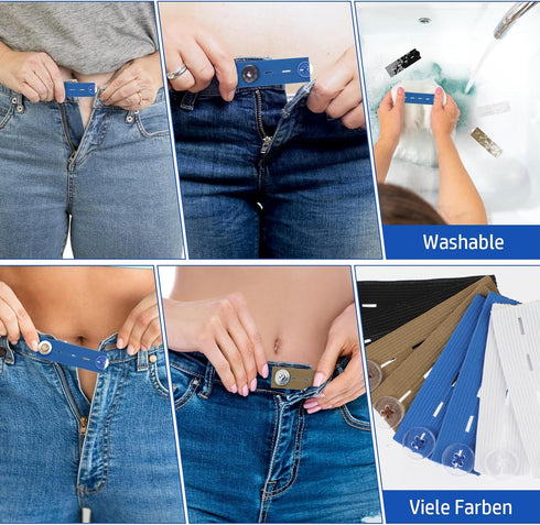12pcs Button Extender for Pants, Adjustable Button Extenders for Jeans, Invisible Elastic Pant Extenders for Jeans, Waist Extenders for Pants for ...