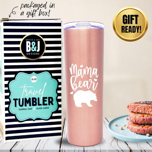 Mom Gift Coffee Mug - Mama Bear Tumbler - Mom Cup - Cute Gifts for Mother, New Moms for Christmas, Birthday, Mother's Day...