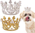 PET SHOW 2pcs Small Dog Crown Headband Puppies Rabbit Cat Hat for Birthday Party Silver Gold Rhinestone Faux Pearl Crown for Boy Girl Wedding Hair...