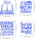 Alinacutle School I Love Reading Books Reusable Silk Screen Stencils, Self-Adhesive Silkscreen Printing Stencil for Home Decor,Paint on Wood/Fabri...