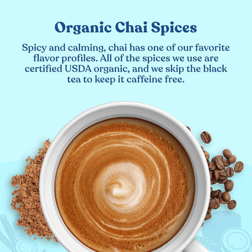 Chai Latte by Four Sigmatic | Organic Instant Chai Latte with Turkey Tail, Reishi Mushrooms & Coconut Milk Powder | Supports Gut & Digestion Healt...