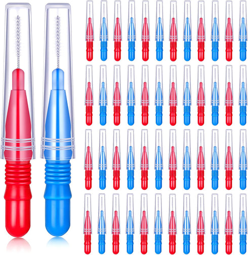 Patelai 50 Pieces Braces Brush for Cleaner Interdental Brush Toothpick Dental Tooth Flossing Head Oral Dental Hygiene Flosser Toothpick Cleaners T...