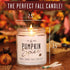 Pumpkin Spice Candle, Fall Candles - 'Pumpkin Spice' Soy Pumpkin Candle I Infused with Essential Oils I Fall Candle Decor, Fall Scented Candle I 9...