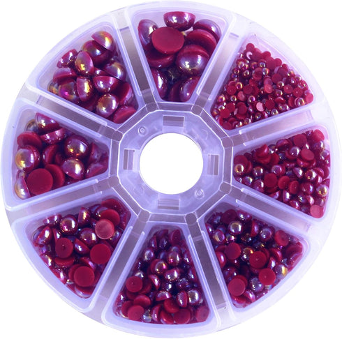 Zbella 2,000+pcs 6 Sizes Flat Back Pearls Cabochons + Storage for Crafts Scrapbooking Embellishment DIY Phone Nail (3mm, 4mm, 5mm,6mm, 8mm, 10mm) ...