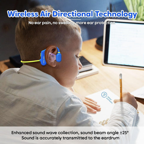 Kids Headphones Open Ear with Safe 85dB Volume, Wireless Bluetooth Headphones with Protection for Child, Air Conduction Earbuds with Mic for Boys ...