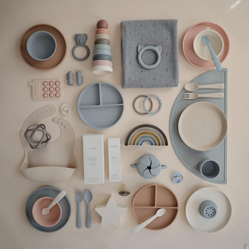 mushie Silicone Suction Bowl | BPA-Free Non-Slip Design (Stone)...