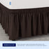 Subrtex Wrap Around Bed Skirt Elastic Elegant Soft Fabric Ruffled Fade Resistant Replaceable (Full, Chocolate)...