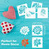 Flower Stencils for Painting, 64pcs 3 Inch Stencils for Crafts Rock Painting Stencils Plastic Reusable Stencils for Painting on Wood Wall Tile Hom...