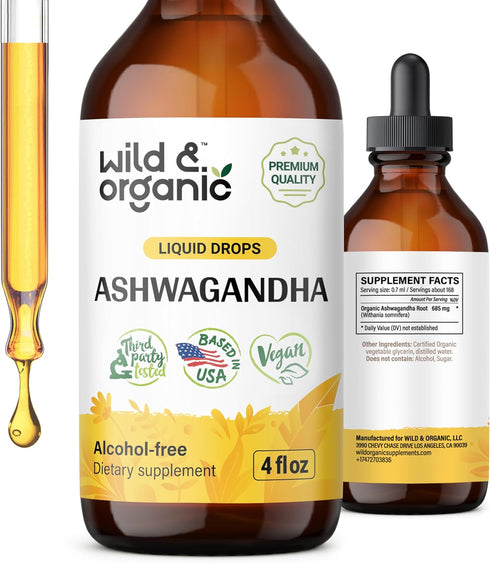 Ashwagandha Drops - Mood Support Supplement w/Organic Ashwagandha Root - Ashwagandha Liquid Drops for Calm Mind - Liquid Ashwagandha Supplements -...