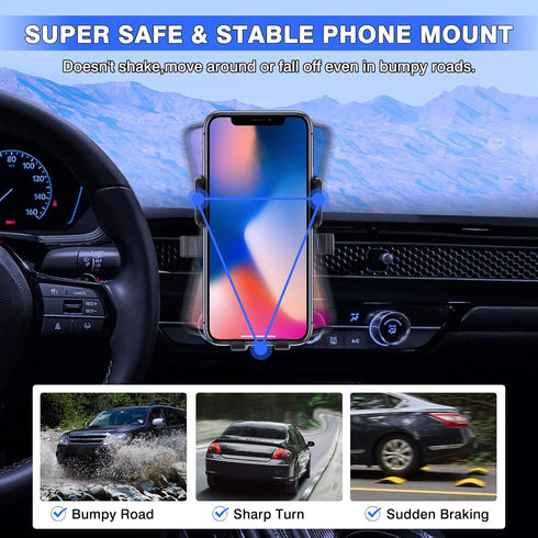 Karltys Car Phone Holder ONLY for Honda Civic 2022 2023 2024 Accessories, 11th Gen. Civic Cell Phone Mount for 4-7 Inch Phones, Hands Free Thick C...