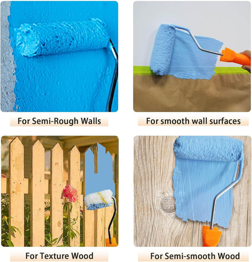 9" Paint Roller Cover, Foam Roller Covers, High Density Foam Paint Rollers, Paint Roller Kit for Painting House, Walls, Ceilings, Doors, Furniture...