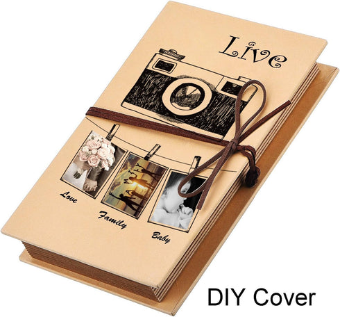 Mudder Small Scrapbooks Albums 4 x 6 Inch Mini Hardcover Photo Book Blank Photos Albums Hand Made Kraft Paper for DIY Scrapbook Anniversary Sketch...