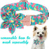 Unique Style Paws Summer Dog Collar with Floral Bow,Flamingo Bow Tie Puppy Collar, Cute Green Dog Bow Collar for Small,Medium,Large Dogs Pets Summ...