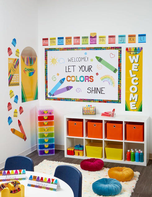 Eureka Crayola Let Your Colors Shine Classroom Bulletin Board Set for Teachers, 24 Pieces...