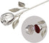 Rose Ring Holder with Long Stem, Silver...
