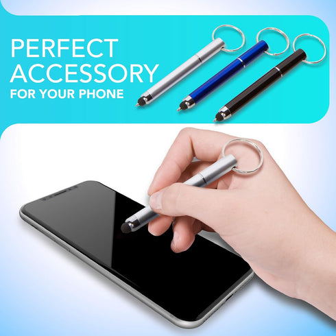 Stylus Pen Keychain (3 Pack) - No Touch, 2-in-1 Accessory - Mini Stylus Keychain Pen - 3 Pack......