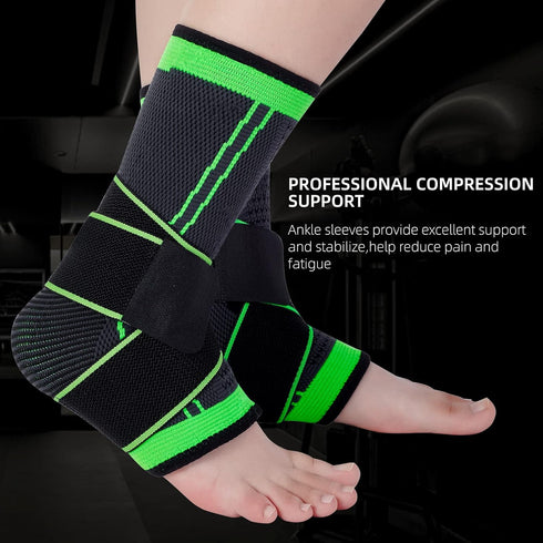 Ankle Support Braces (1Pair), Breathable Ankle Compression Sleeves with Adjustable Wrap,Elastic Ankle Brace Stabilizer for Plantar Fasciitis,Achil...