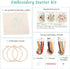 Harimau 3 Pack Embroidery Kit for Beginners , Floral Plant Pattern,Cross Stitch Kits Set , Including Stamped Embroidery Cloth with 3 Embroidery Ho...