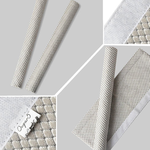 OUGAR8 Refrigerator Door Handle Covers Handmade Decor Protector for Ovens, Dishwashers.Keep Your Kitchen Appliance Clean from Smudges, Food Stains(5pcs, Rhombus Light Gray)
