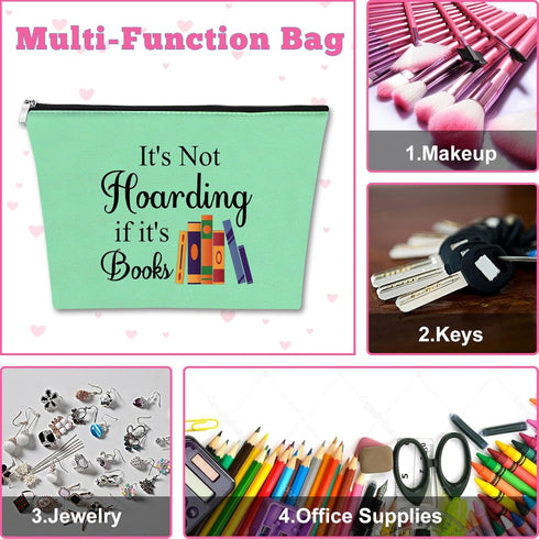 2Pcs Book Lovers Gifts Makeup Bag Reading Lover Gift Bibliophile Gifts Librarian Gift for Reader Writers Teacher Friends Cosmetic Bag Reading Book...