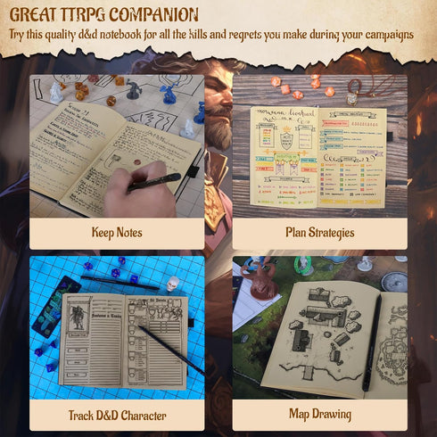 DND Campaign Journal with 3D Cthulhu Embossed Leather Cover - 192 Blank Pages A5 Notebook Great RPG Notepad for GM & Player (Bronze)...