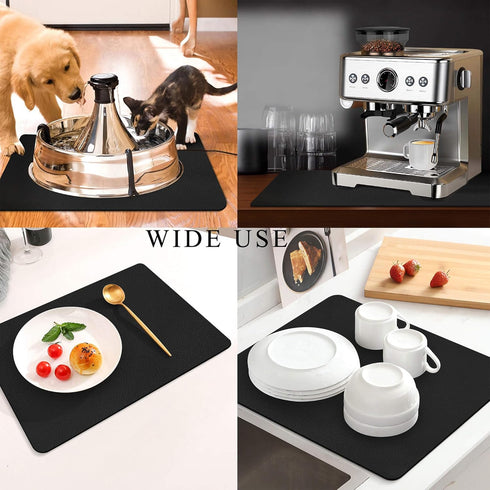 Coffee Mat for Countertops,Coffee Bar Accessories Fit Under Coffee Maker Espresso Machine, Absorbent Hide Stain Rubber Mat for Countertop,Dish Dry...
