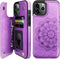 Vaburs Compatible with iPhone 12 Pro Max Case Wallet with Card Holder,Embossed Mandala Pattern Flower PU Leather Double Magnetic Buttons Flip Shoc...