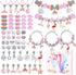 Flasoo DIY Charm Bracelet Making Kit, Jewelry Kit with Unicorn Mermaid Pink Stuff Craft Gifts for Birthday, Christmas, New Year...
