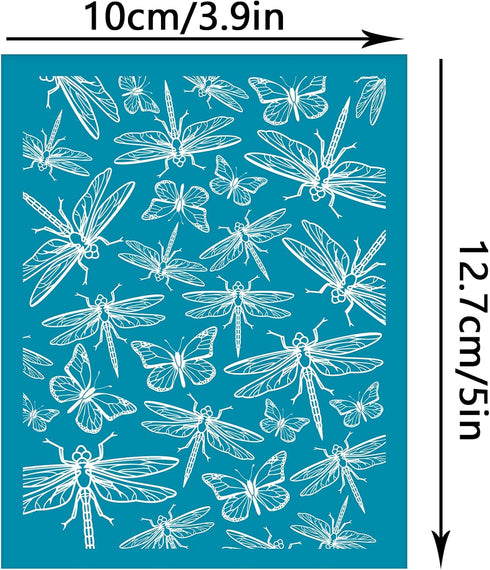 OLYCRAFT 4x5 Inch Silk Screen for Polymer Clay Dragonfly Butterfly Clay Stencils Reusable Silk Screen Stencils Non-Adhesive Transfer Stencils Mesh...