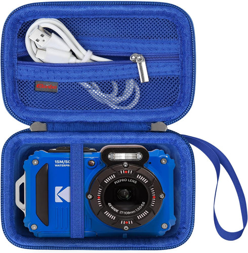 Carrying Case for KODAK PIXPRO WPZ2 Rugged Waterproof Digital Camera, Shockproof WiFi 4K Video Digital Camera Storage Cover Bag, Mesh Pocket fits ...