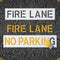 Fire Lane No Parking Stencil Set, 25.6x5.8" No Parking Template & 23.5x5.8" Fire Lane Stencil for Parking Lot Paint Templates Flexible Plastic Tra...