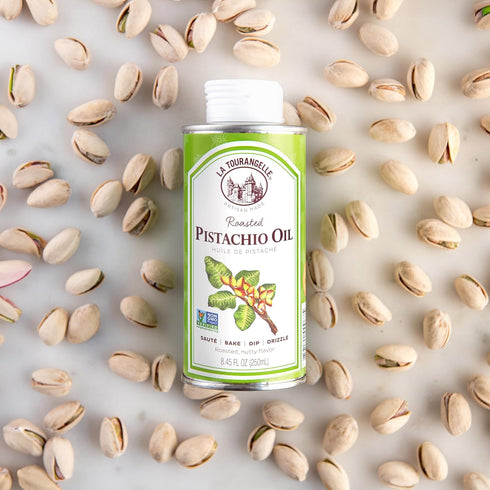 La Tourangelle, Roasted Pistachio Expeller-Pressed Oil for Cooking, Baking, and Beauty, Adds Flavor to Vinaigrettes, Sauces, Marinades, Green, 8.4...