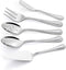 Serving Utensils, HaWare Stainless Steel Silverware Serving Set 5 Pieces, Pearled Edge Hostess Serving Set for Buffet Party Kitchen Restaurant, Mi...