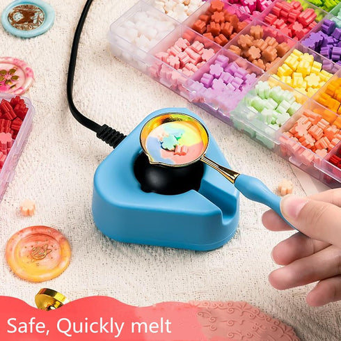 Electric Wax Seal Warmer, Wax Seal Warmer Wax Seal Kit with Spoon, Tweezers and Stirring, Great Tool for Melting Wax Seal Sticks Sealing Wax Beads...