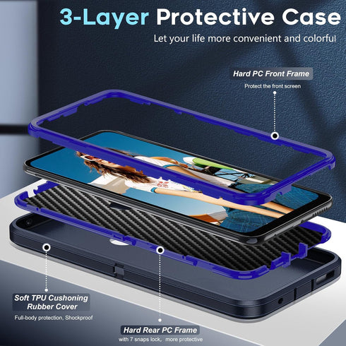 LeYi for Moto G Play 2023 Phone Case: Motorola G Play 2023 Cell Phone Case with Screen Protector (2 PCS), Heavy Duty 3 in 1 Military Grade Shockpr...