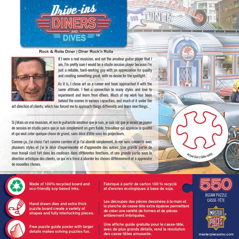 MasterPieces 550 Piece Jigsaw Puzzle for Adults, Family, Or Kids - Rock & Rolla Diner - 18"x24" - Nostalgic Retro Jigsaw Puzzle...