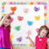 Haooryx 76Pcs Sweet Conversation Heart Cutouts Bulletin Board Set Valentine's Day Candy Heart Paper Cut-Outs Border Trim Bulletin Cardboard for Va...