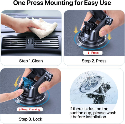 Miracase 3-in-1 Cell Phone Holders for Your Car, Universal Car Phone Holder Mount for Car Dashboard Air Vent Windshield Compatible with iPhone 15 ...