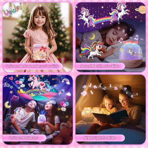 Night Light for Kids, 10 Lullabies+15 Films Kids Night Light Projector, 360° Silent Rotation Projector Night Light for Kids,Rechargeable Baby Nigh...