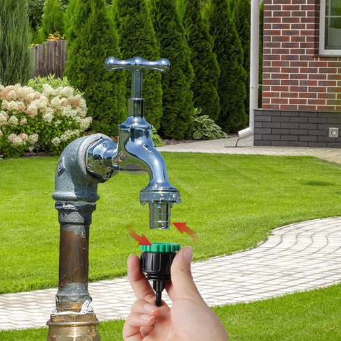 5 Pack Drip Irrigation Hose Connectors, 1/4 Inch Drip Irrigation Tubing to 3/4 Inch Garden Faucet Adapter Garden Drip Irrigation System Drip Hose ...