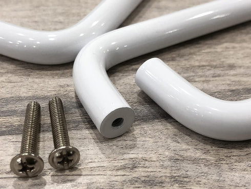 2Pcs 4.13" Arch Bow Cabinet Pull,Aluminum Closet Door Cabinet Hardware Handle Pull,Hole Dia.3.78"/96mm,White...