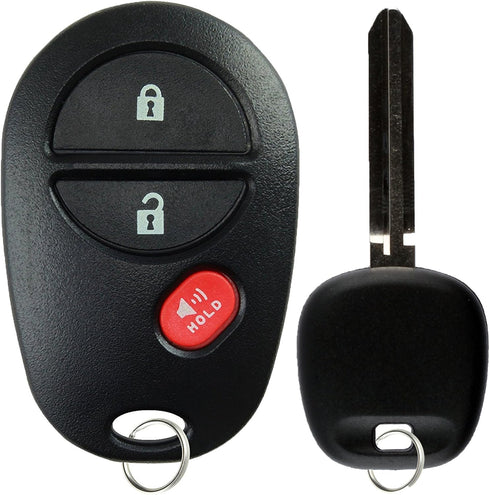 KeylessOption Keyless Entry Remote Fob Uncut Blank Car Key for GQ43VT20T...