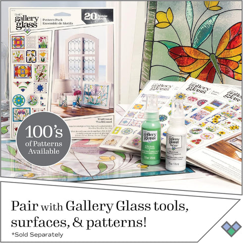 Gallery Glass, Crystal Clear Stained Glass 2 fl oz Brilliant Smooth Finish Paint, Perfect for Easy to Apply DIY Arts and Crafts, 19693...